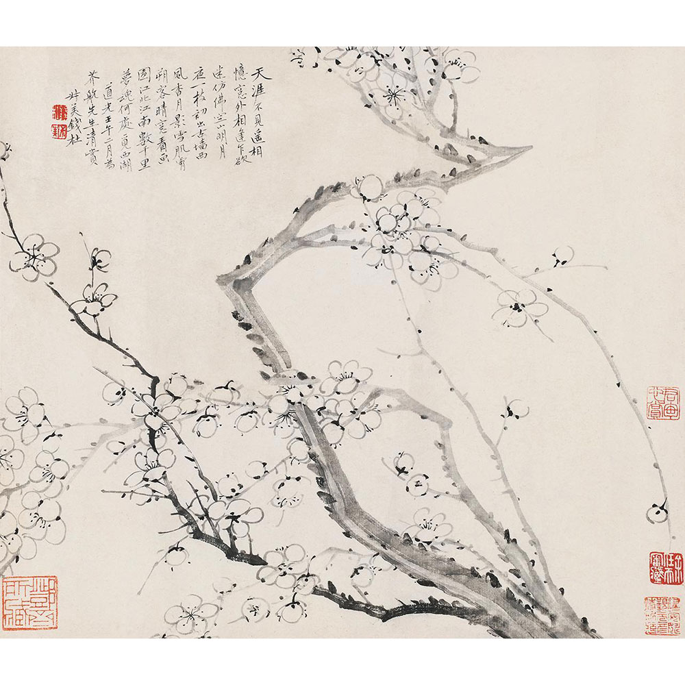 钱杜 墨梅图 镜心